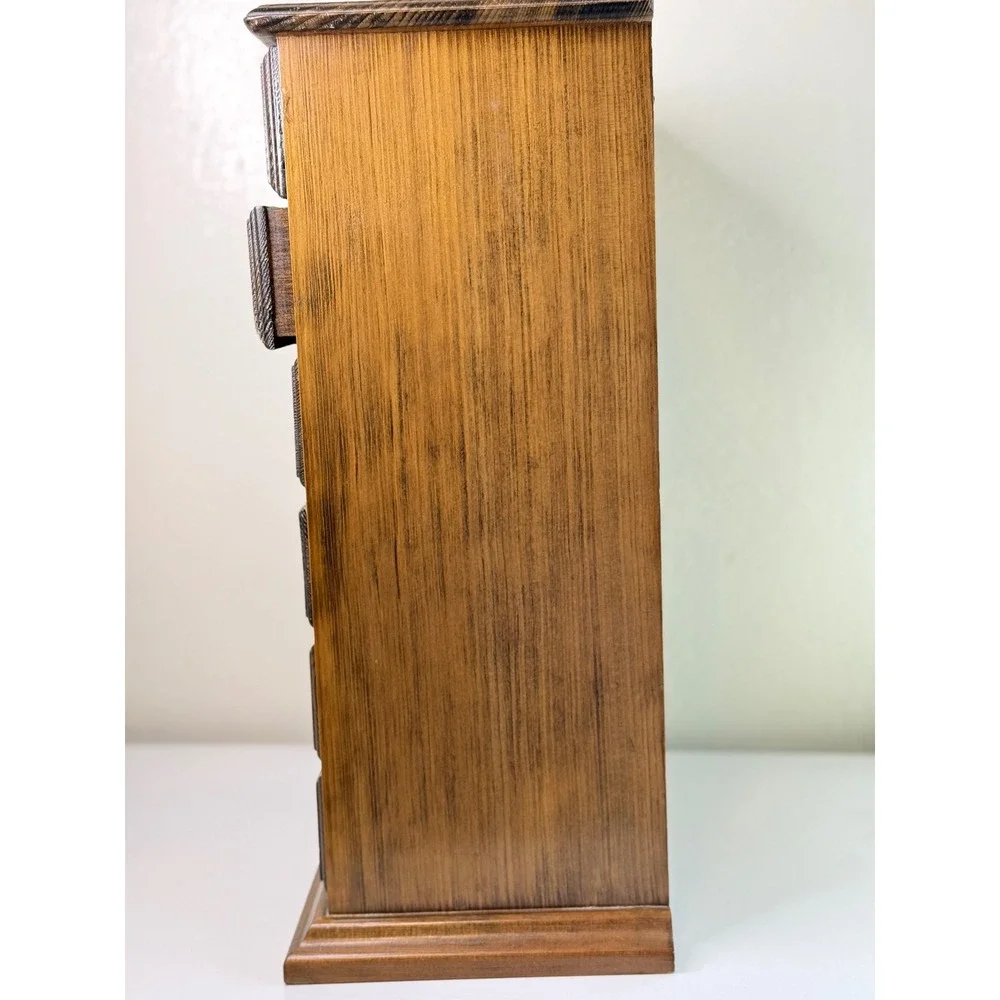 Vintage 1981 Avon Team Leader Jewelry Box Wooden Armoire Mirror 6 Drawers